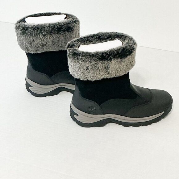 Timberland NWB Sz 9 Jet Black White Ledge Mid PrimaLoft Pull-On Snow Boots - Picture 11 of 15